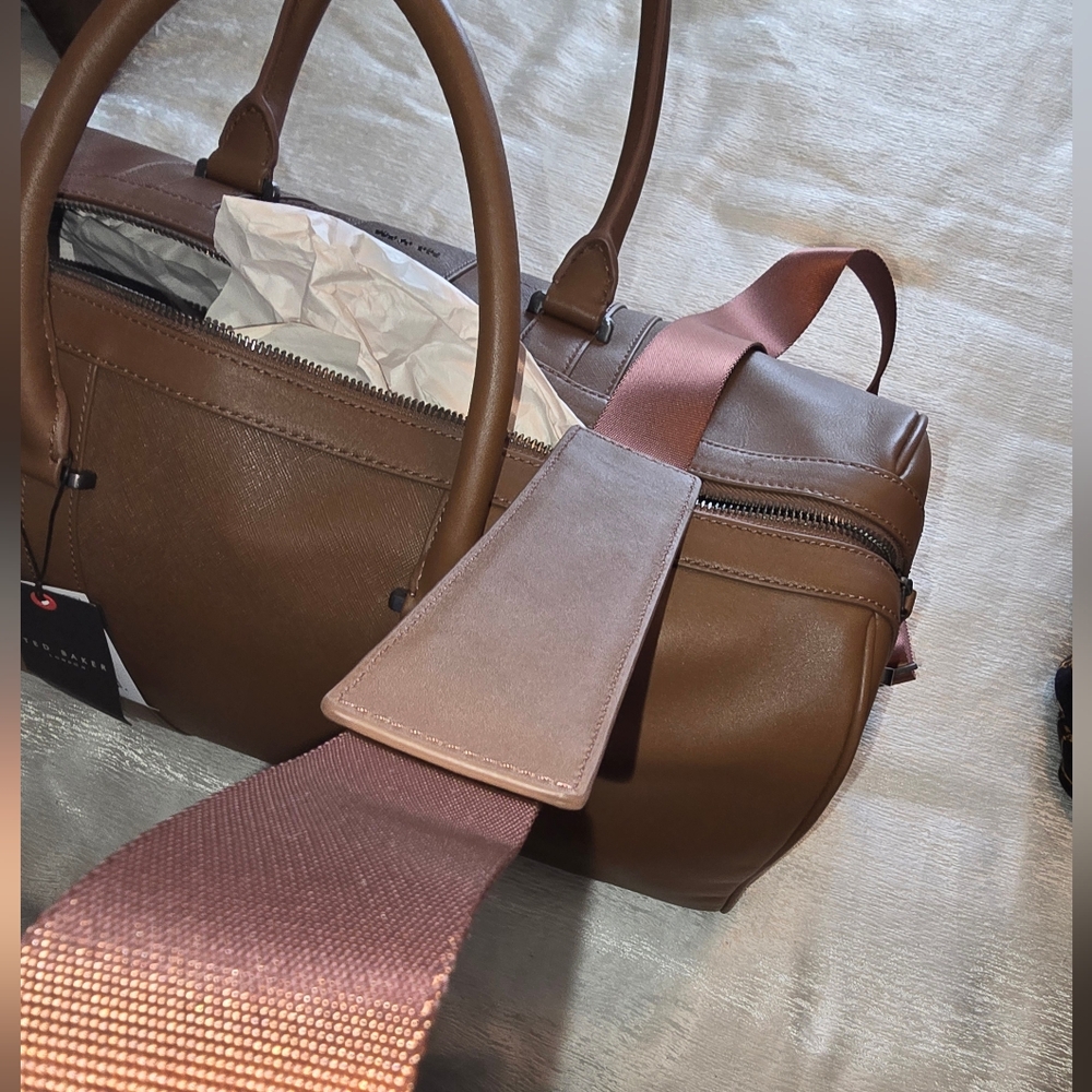 Ted Baker Men's Lewes Duffle Bag, Brown, Extra Large with Structured Design - Picture 5 of 11